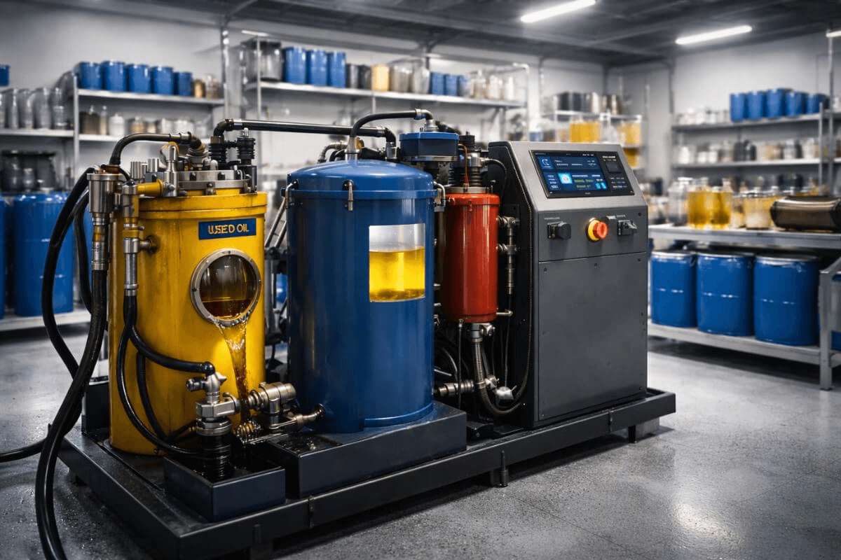 Lubricant recycling and filtration service visual